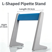 Support en plastique en forme de L pour pipettes triangulaires