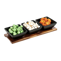 Ensemble de plateaux de service professionnels pour restaurant en bois d'acacia, plateaux de service pour noix et chocolat