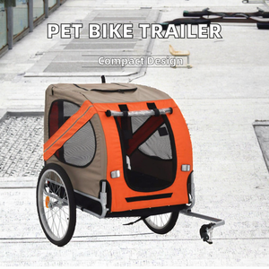 Trailer sepeda hewan peliharaan lipat nyaman bingkai aluminium berkelanjutan pembawa sepeda anjing untuk perjalanan hewan peliharaan anjing ukuran kecil sedang - Product Image 3