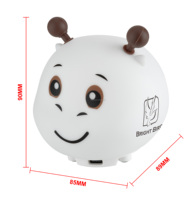 Lampe de nuit en silicone douce à LED de dessin animé mignonne 6pcs SMD+5050 rechargeable par USB avec capteur tactile pour chambre à coucher, chevet, enfants
