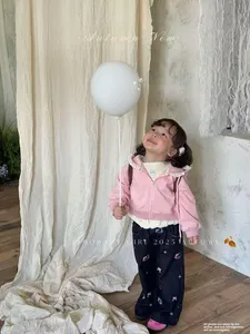 Chất Lượng Cao Bán Buôn Hổ Phách Loạt Mùa Thu Mới Bé Phim Hoạt Hình Giản Dị Lỏng Thân Thiện Với Môi Thời Trang Áo Khoác Jeans - Product Image 5