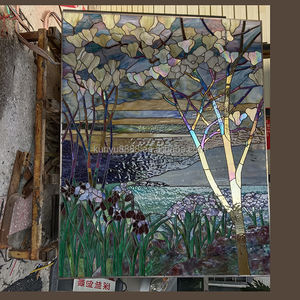 Panneau de fenêtre en vitrail classique personnalisé, fait main en Chine, motif paon, double vitrage, pour mur rideau - Product Image 2