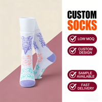 Chaussettes en coton mélangé jacquard, respirantes, confortables, à contrôle d'humidité, pour tenue décontractée, prix de gros