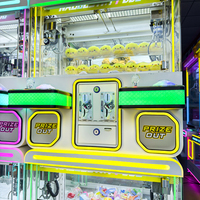 Naughty Dog JPJ-CWG7 Machine à poupées électronique multi-matériaux bois-métal pour quatre joueurs avec accepteur de billets, garantie 1 an pour centres d'amusement