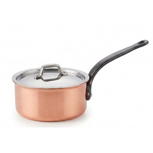 Copper Sauce <b>Pan</b> With Stainless Steel Lid And Silicone <b>Handle</b> For Kitchenware Home Hotel And Restaurant Use - Product Image 1