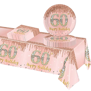 1 Paquete de Decoración para Fiesta de <span class=keywords><strong>Cumpleaños</strong></span> Número 13-<span class=keywords><strong>70</strong></span> en Oro Rosa, con Mantel Desechable - Product Image 1