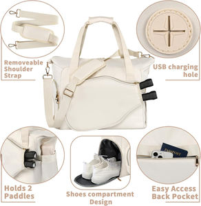 Raquettes de sport en nylon avec logo personnalisé pour femmes sac de sport Pickleball Padel fourre-tout avec compartiment à chaussures sac de pickleball de grande capacité - Product Image 4