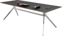 Bureau de direction moderne de luxe en acier inoxydable et contreplaqué de qualité marine, taille/logo personnalisable, table d'ordinateur commerciale