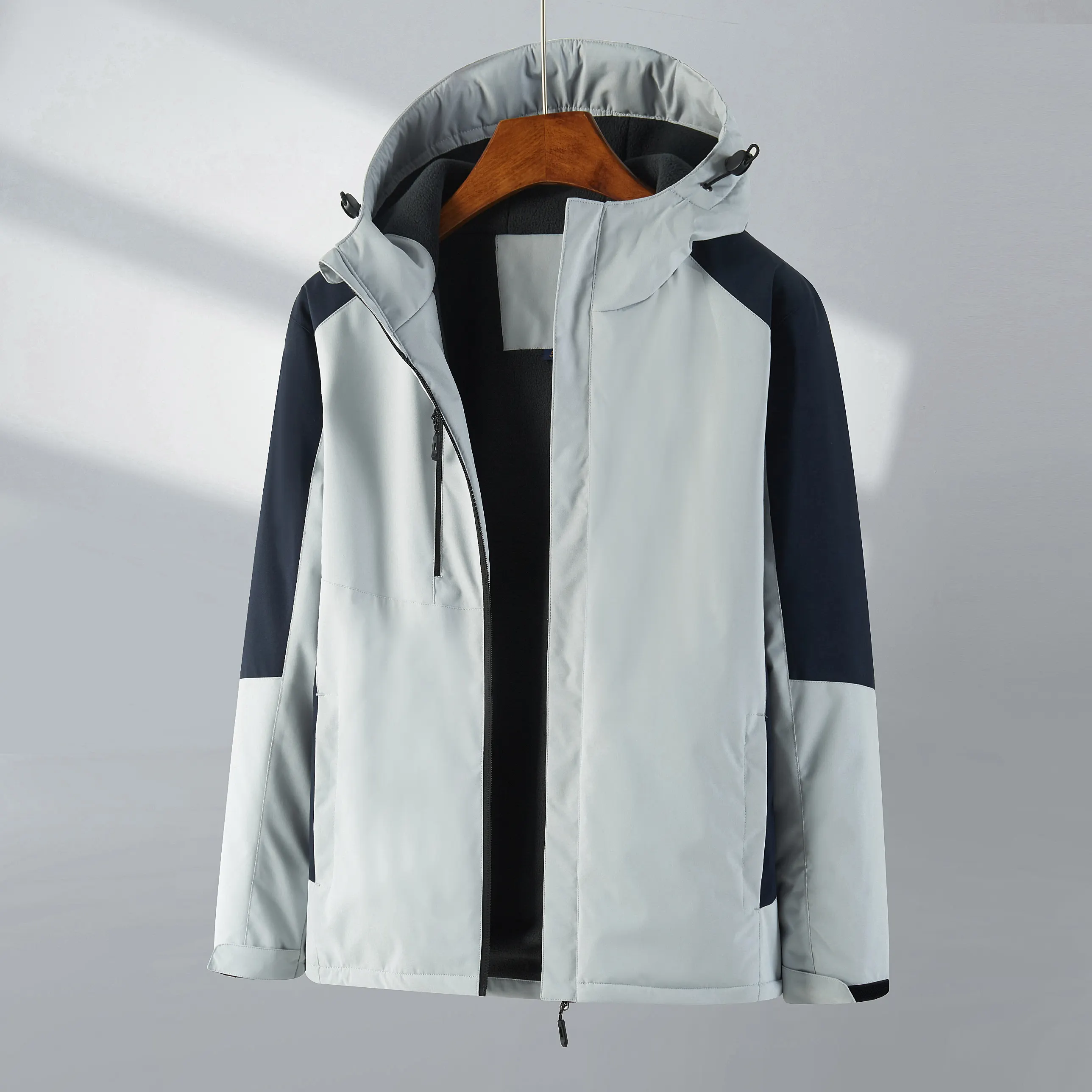 Novo produto jaqueta esportiva unissex personalizada de lã de uma peça corta-vento para caminhadas ao ar livre à prova d'água