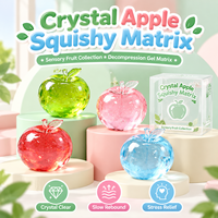 Nouveauté 2026 : Jouet Squishy Pomme Verte Réaliste en Gelée Cristalline TPR Maltose à Rebond Lent, Jouets Anti-Stress à Presser pour Enfants