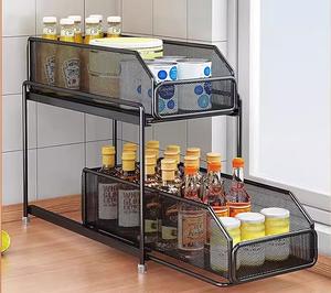 Organisateur polyvalent <span class=keywords><strong>sous</strong></span> l'évier pour la cuisine et la salle de bain Organisateur coulissant à 2 niveaux <span class=keywords><strong>sous</strong></span> l'armoire <span class=keywords><strong>Étagère</strong></span> coulissante - Product Image 6