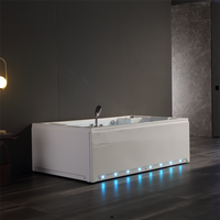 Baignoire à hydromassage haut de gamme avec rideau d'eau réglable, chauffage thermostatique, idéale pour les villas privées et les suites de complexes hôteliers