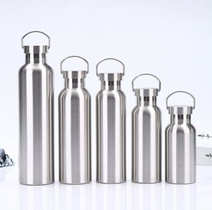 Bouteille d'eau sport en acier inoxydable à double paroi isolée avec poignée et couvercle anti-fuite sous vide – Idéale pour les voyages et comme cadeau - Product Image 1