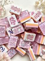 Tuiles de Mahjong modernes avec détails en diamant scintillant, ensemble de Mahjong américain en mélamine, nouvelle arrivée, adapté à la table de la maison