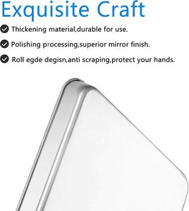 Plaque de cuisson rectangulaire en aluminium écologique, taille personnalisée, nouvelle arrivée, résistante au four, pour biscuits, pain, gâteaux et baguettes - Product Image 2