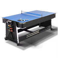Table de billard multifonction 4-en-1 rotative de 7 pieds, installation facile, avec fonctions de tennis de table, hockey sur air et table à manger, plateau rabattable, à vendre