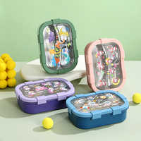Boîte à lunch en acier inoxydable avec 3 compartiments, hermétique et anti-fuite, sans BPA, conteneur de stockage alimentaire pour enfants