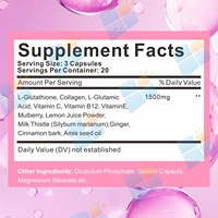 Capsules de glutathion liposomal 1500 mg à formule personnalisée, marque privée OEM, avec collagène et vitamine C pour hommes et femmes, pour éclaircir la peau