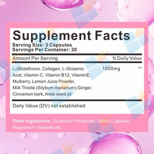 Capsules de glutathion liposomal 1500 mg à formule personnalisée, marque privée OEM, avec collagène et vitamine C pour hommes et femmes, pour éclaircir la peau - Product Image 3