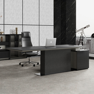 Bureau de direction de style industriel en métal et bois, mobilier de direction, bureau de PDG, <span class=keywords><strong>table</strong></span> de bureau moderne, mobilier de luxe - Product Image 1