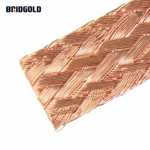 Fil de cuivre flexible BRIDGOLD 70 mm² Fil de mise à <span class=keywords><strong>la</strong></span> terre tressé Prix d'usine Fil de cuivre plat tressé - Product Image 2