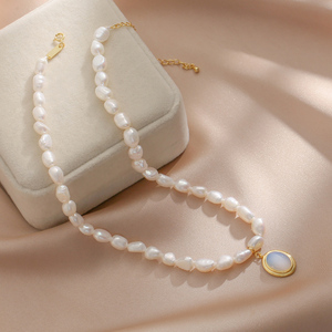 สร้อยคอไข่มุกบาโรก 1475 สร้อยคอไข่มุกเลี้ยงแบบวินเทจ - Product Image 1