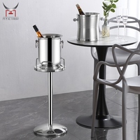 Seau à glace autoportant en acier inoxydable, bac à boissons sur pied, refroidisseur de bière, de vin et de cave, articles de cuisine, articles de bar