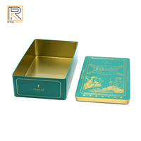 Boîte en étain rectangulaire personnalisée, boîte en métal de qualité alimentaire, emballage cadeau de Noël pour chocolat, bonbons, biscuits