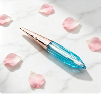 Tube vide en cristal pour brillant à lèvres, 2 ml, violet clair/bleu clair, emballage cosmétique personnalisé avec logo, vente en gros