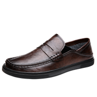 Mocassins de conduite décontractés pour hommes, dessus en cuir