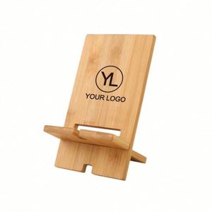 Support de smartphone en bambou de qualité supérieure |   Support en bois naturel avec logo de la marque |   Cadeau d'entreprise en gros pour accessoires technologiques - Product Image 2
