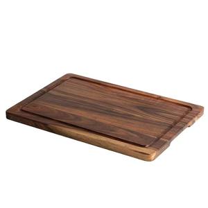 Tabla de cortar rectangular de madera maciza para cocina, frutas, verduras, carne, pizza, servicio de hotel, café, té, uso retro, color vintage - Product Image 1