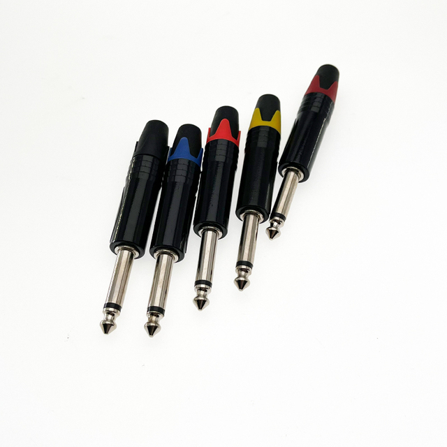 6.35/6.5mm Silver Plated Mono Audio Jack Plug Male 1 P 3 CORE TRS Single Channel Xlr Electrical Guitar Connector Copper Contact