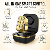 Bague Intelligente sans Fil, Télécommande pour Appareil Photo, Déclencheur au Bout des Doigts, Mini Compatible avec iPhone Android pour Vidéos TikTok