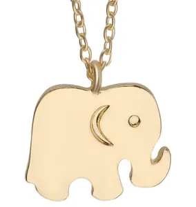 Fashion Charm Elegant Elephant gold necklace with pendant Stainless Steel Jewelry