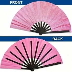 Custom logo Glitter Folding Clack Handheld Foldable Decorative Fans Hand Fan for Dance - Product Image 6