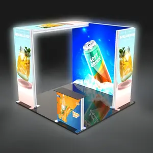 Perfil De Alumínio Lingtong Para Caixa De Luz Com Tecido Led Light Box Display Exhibition Booth Led Light Box Frame Trade Show Booth