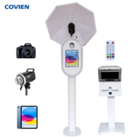 Photomaton pour iPad pour les entreprises de location de matériel de mariage, compatible avec les appareils photo reflex numériques, cadre métallique, photomaton portable pour les entreprises d'événements