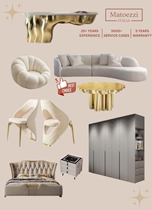 Ensemble de meubles de chambre et de salon en bois massif moderne personnalisable avec canapé en tissu pour la maison, l'appartement ou l'hôtel - Product Image 4