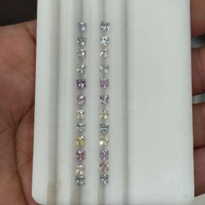 Saphir naturel multi coupe princesse belles couleurs pastel saphirs naturels non chauffés en vrac - Product Image 2