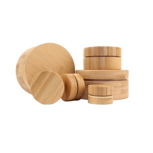 Imballaggio cosmetico barattolo di latta in metallo barattolo di bambù in alluminio coperchio in bambù rivestito BP-019T - Product Image 1