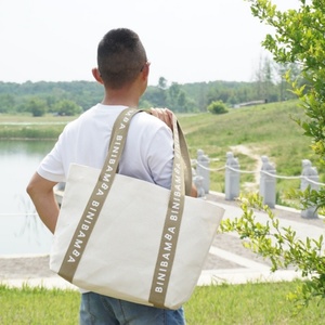Hot Selling Factory Custom Logo Large Size Printed Eco Recycled Plain Organic Cotton <b>Canvas</b> <b>Tote</b> Bag With Logo - Product Image 3