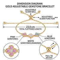 Nouveau bracelet de luxe haut de gamme incrusté de diamants, trèfle à quatre feuilles, pétales de fleurs, en acier inoxydable électroplaqué pour femme