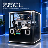 KI-gesteuerter Roboter-Kaffeeautomat Intelligenter Kaffee-Kiosk Automatisierter Espresso- und Latte-Spender für Büro, Einkaufszentrum, Hotel