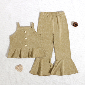 ที่กําหนดเองเย็บปักถักร้อยสาวเสื้อผ้าแขนสั้นฤดูใบไม้ผลิฤดูร้อนCool Terry <span class=keywords><strong>Batik</strong></span>ผ้าฝ้ายสีทึบชุดเด็กทารกเสื้อผ้า - Product Image 2