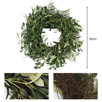 Couronne d'olives réaliste avec feuilles vertes et fruits, décoration murale pour la maison, mariage, fête, remise de diplôme