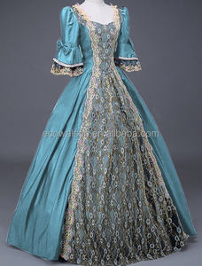 महिलाएं मध्ययुगीन 18 वीं शताब्दी की आधी आस्तीन बॉल गाउन राजकुमारी फीता पैचवर्क सटिन पोशाक रानी पुनर्जागरण विटोरियन पोशाक - Product Image 6