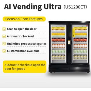 Haha Large <b>Refrigerated</b> Vending Machine Double Door Smart Cooler With Pos Nfc Payment Freestanding Upright Cabinet - Product Image 3