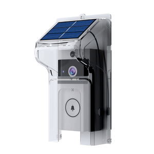 Timbre de puerta de video solar WIFI con Vista de cubierta de lluvia soleada por aplicación de teléfono móvil - Product Image 1