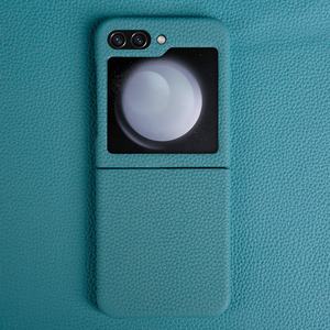 Étui de protection antichoc en cuir véritable de luxe pour <span class=keywords><strong>Samsung</strong></span> Galaxy Z Flip 5, étui pliable pour Z Flip 4 3 - Product Image 6